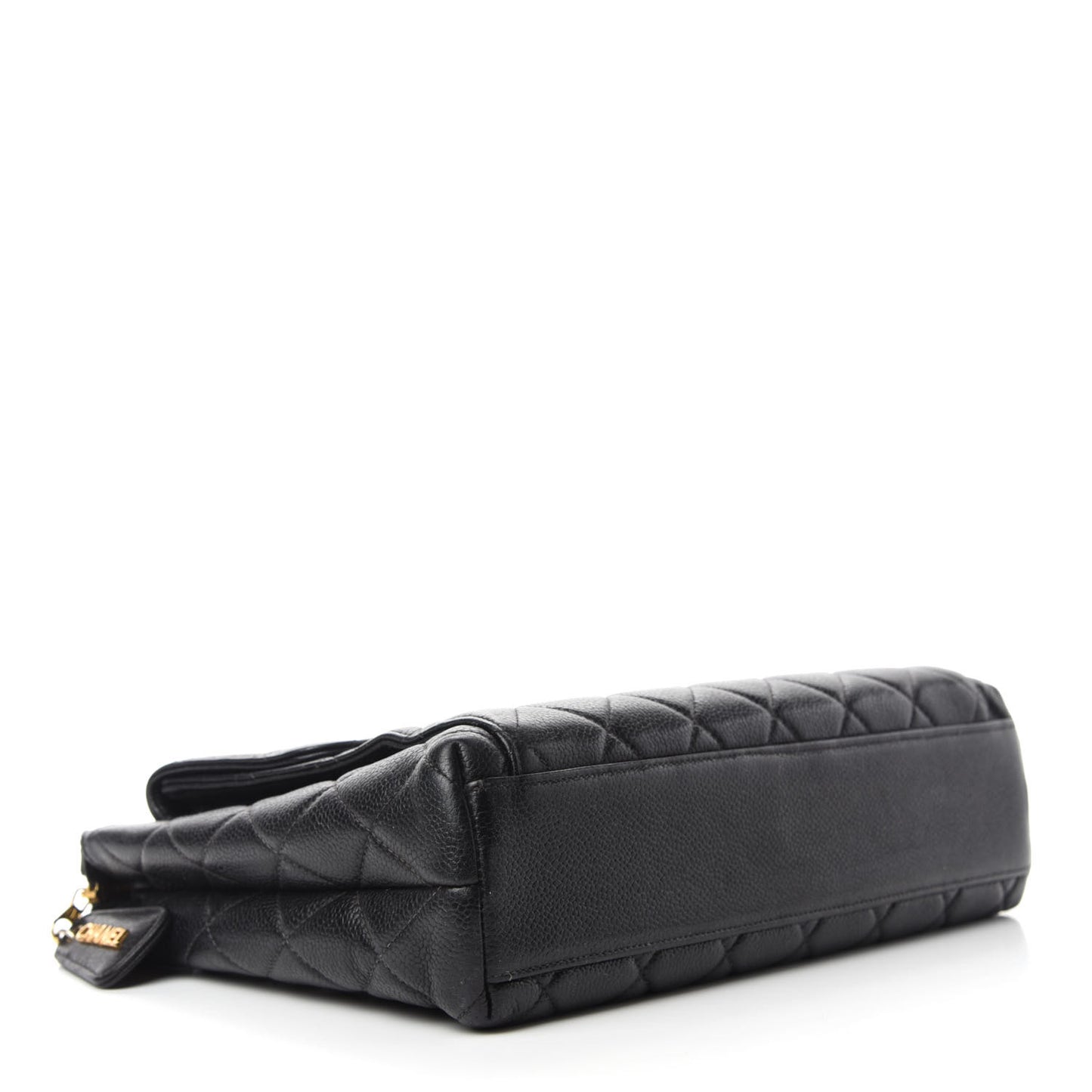 Caviar Quilted Flap Shoulder Bag Black
