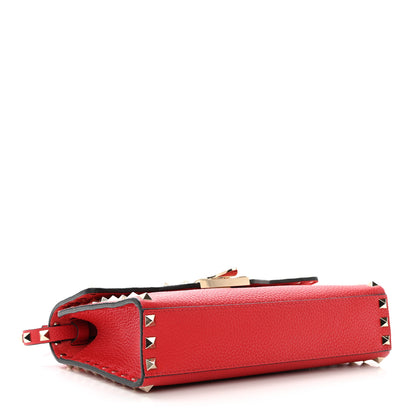 Valentino Garavani Pebbled Calfskin Medium Rockstud Flip Lock Crossbody Bag Rouge Pur 4 of 10