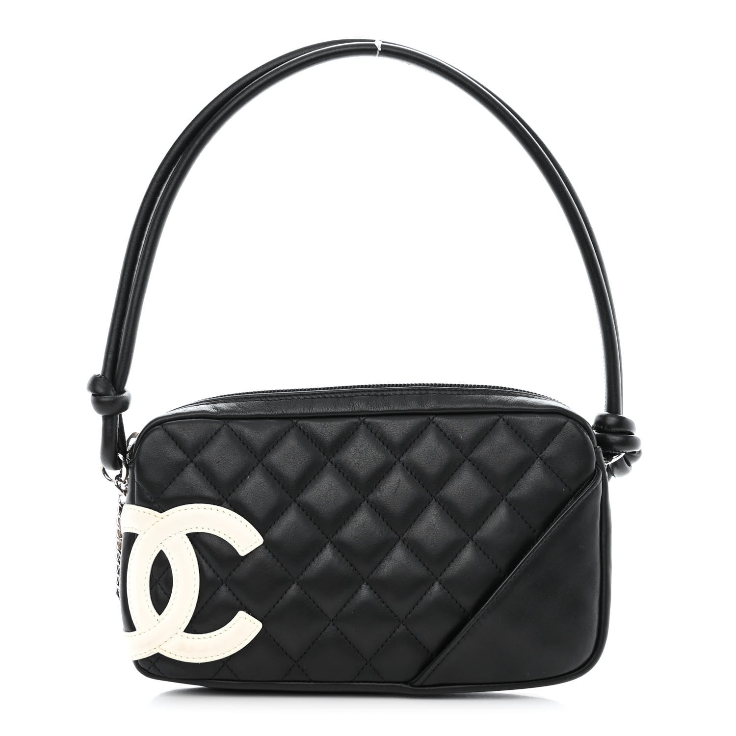 Chanel Calfskin Quilted Cambon Pochette Black White 1 of 11