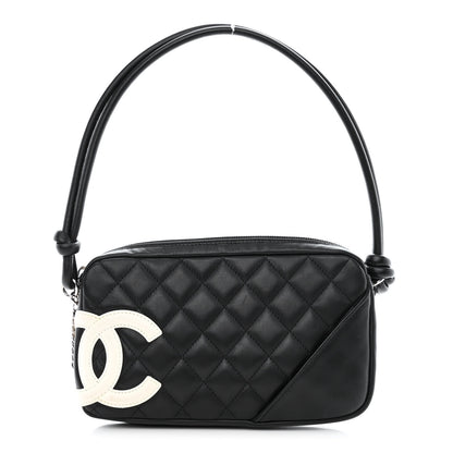 Chanel Calfskin Quilted Cambon Pochette Black White 1 of 11