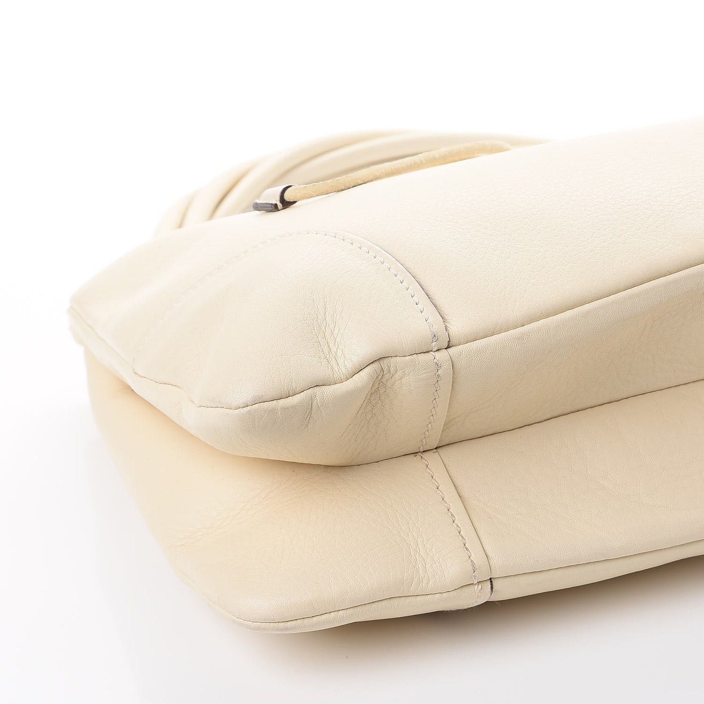 Calfskin Drawstring Hobo White