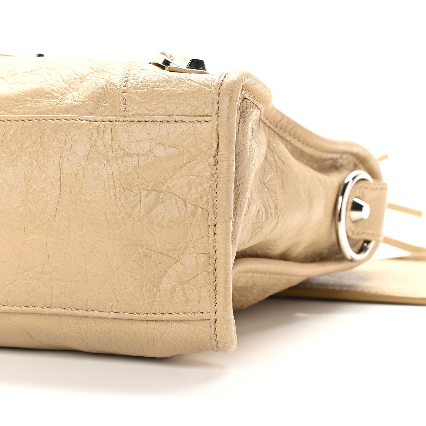 Agneau Classic Silver Hardware S City Beige Sable