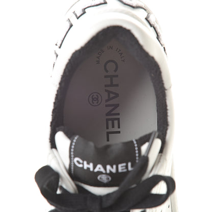Chanel Calfskin Womens Logo Sneakers 39 Black White 7 of 8