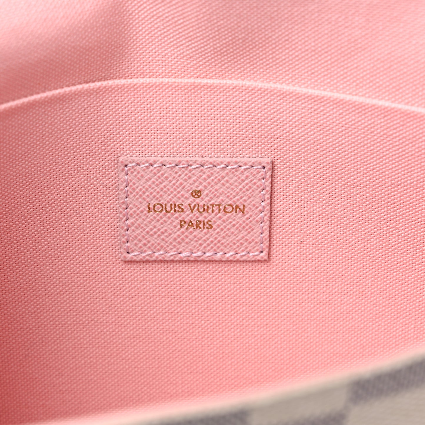 Damier Azur Pochette Felicie Chain Wallet Rose Ballerine