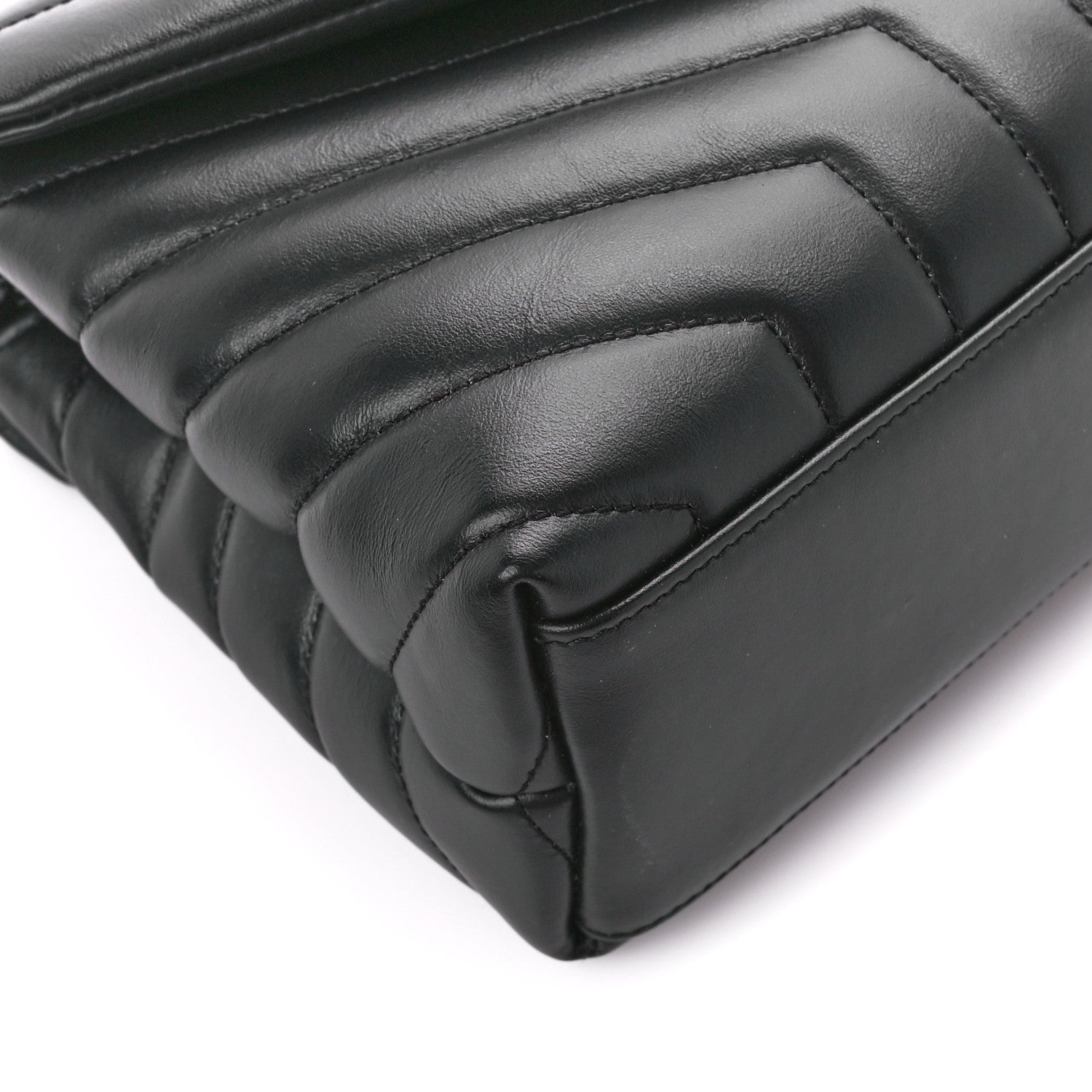 Saint Laurent Calfskin Y Quilted Monogram Monochrome Small Loulou Chain Satchel Black 10 of 12