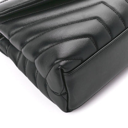 Saint Laurent Calfskin Y Quilted Monogram Monochrome Small Loulou Chain Satchel Black 10 of 12