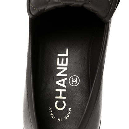 Chanel Lambskin Quilted CC Turnlock Loafers 37 Dark Brown 9 of 10