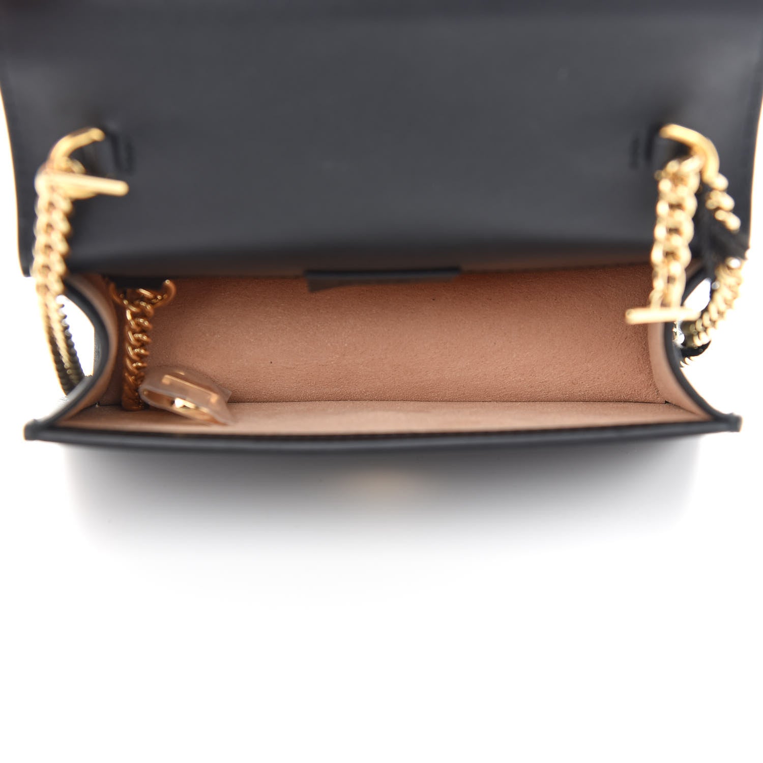 Gucci Calfskin Super Mini Sylvie Chain Shoulder Bag Black 5 of 9