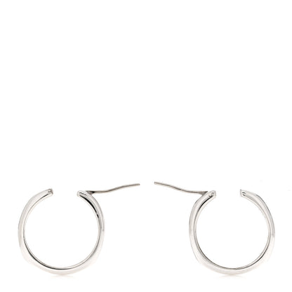 Tiffany Sterling Silver Cushion Hoop Earrings 3 of 4