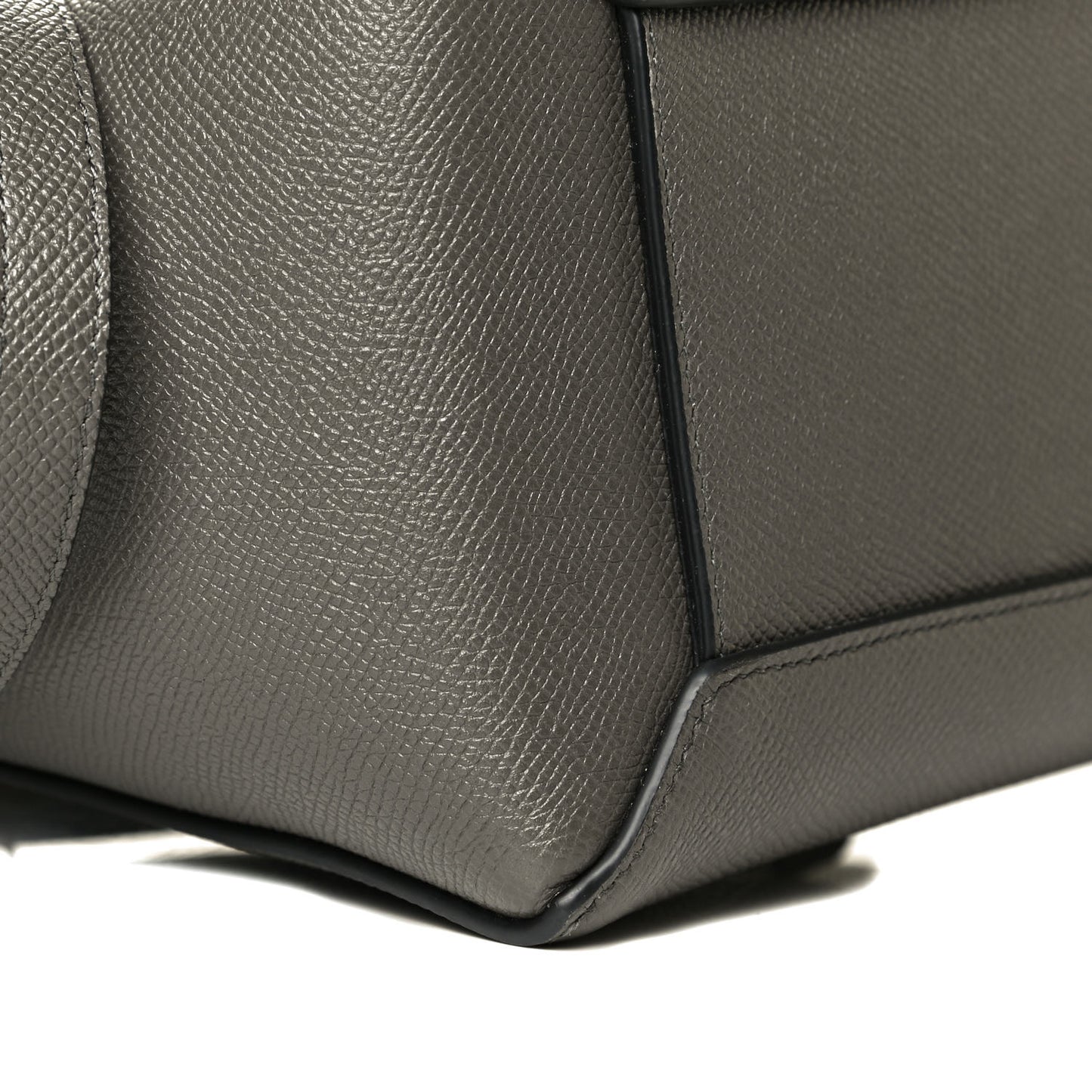 Grained Calfskin Micro Belt Bag Grey