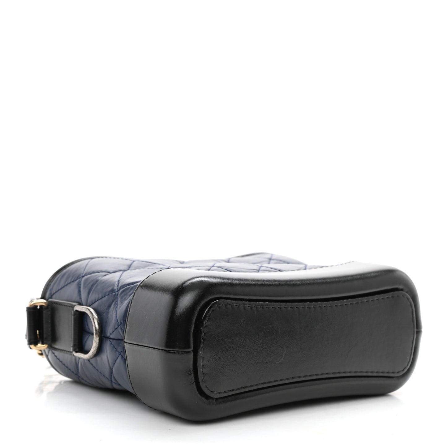 Aged Calfskin Quilted Small Gabrielle Hobo Navy Black