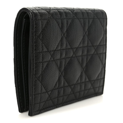 Christian Dior Supple Calfskin Cannage Caro Slim Wallet Black 3 of 9