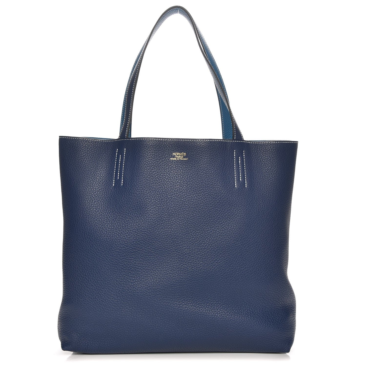 Hermes Taurillon Clemence Double Sens 45 Reversible Tote Bleu Electrique Graphite 1 of 11