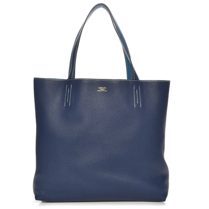 Hermes Taurillon Clemence Double Sens 45 Reversible Tote Bleu Electrique Graphite 1 of 11