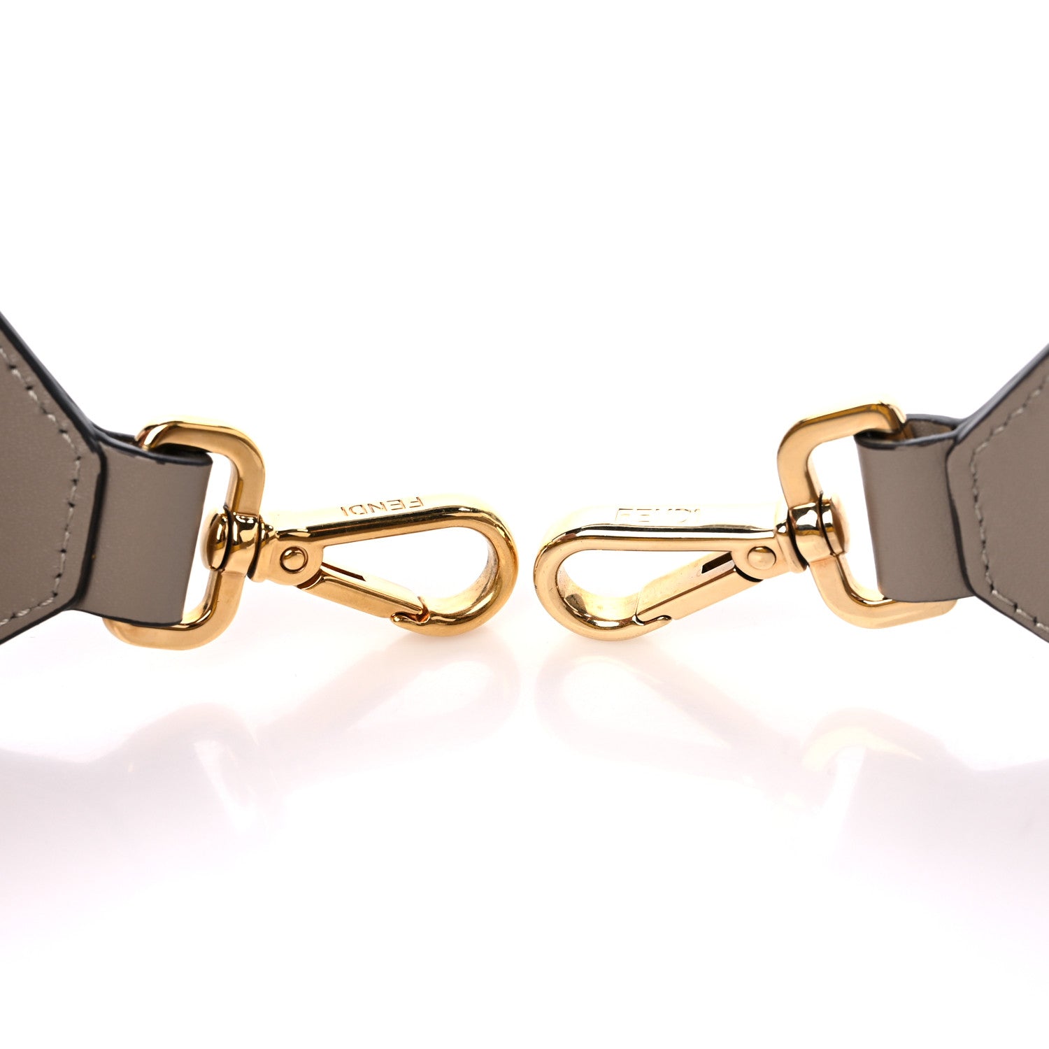 Fendi Ribbon Vitello King FF 1974 Adjustable Strap You Tortora Senape 3 of 5