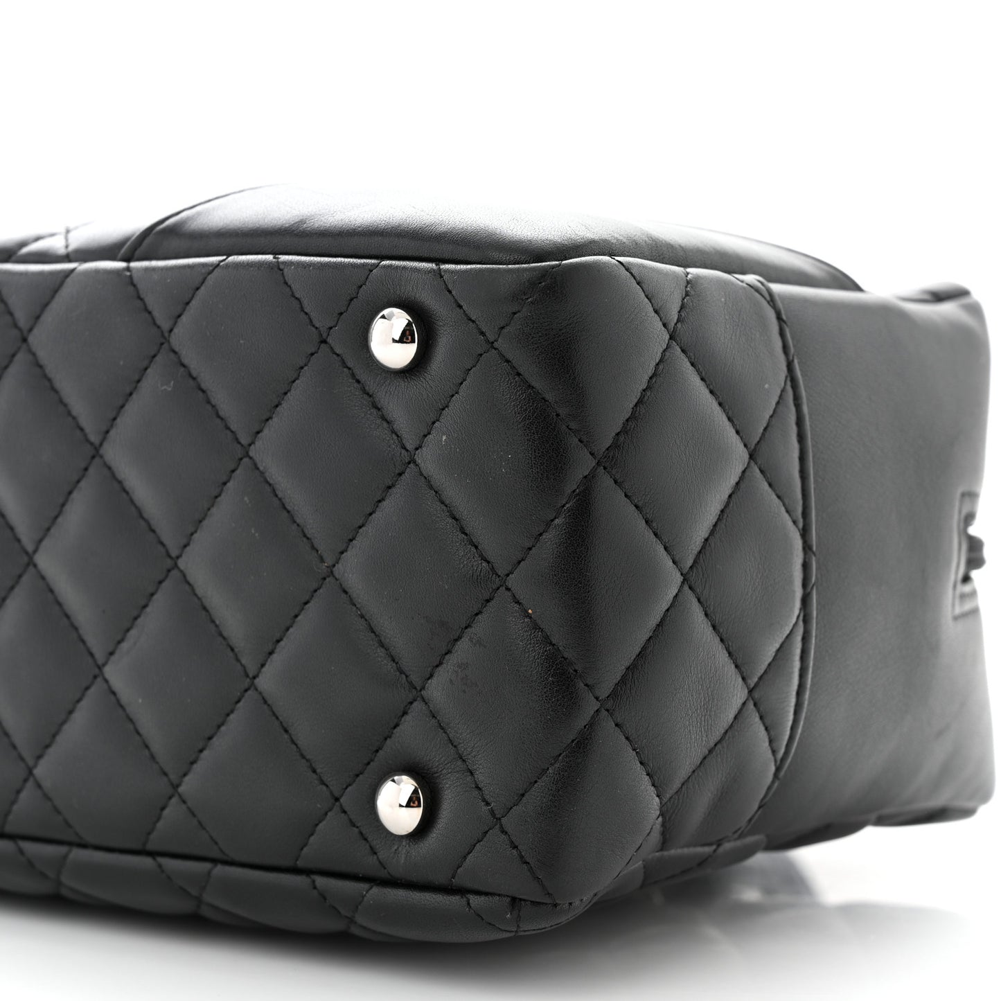 Calfskin Quilted Large Cambon Bowler Black