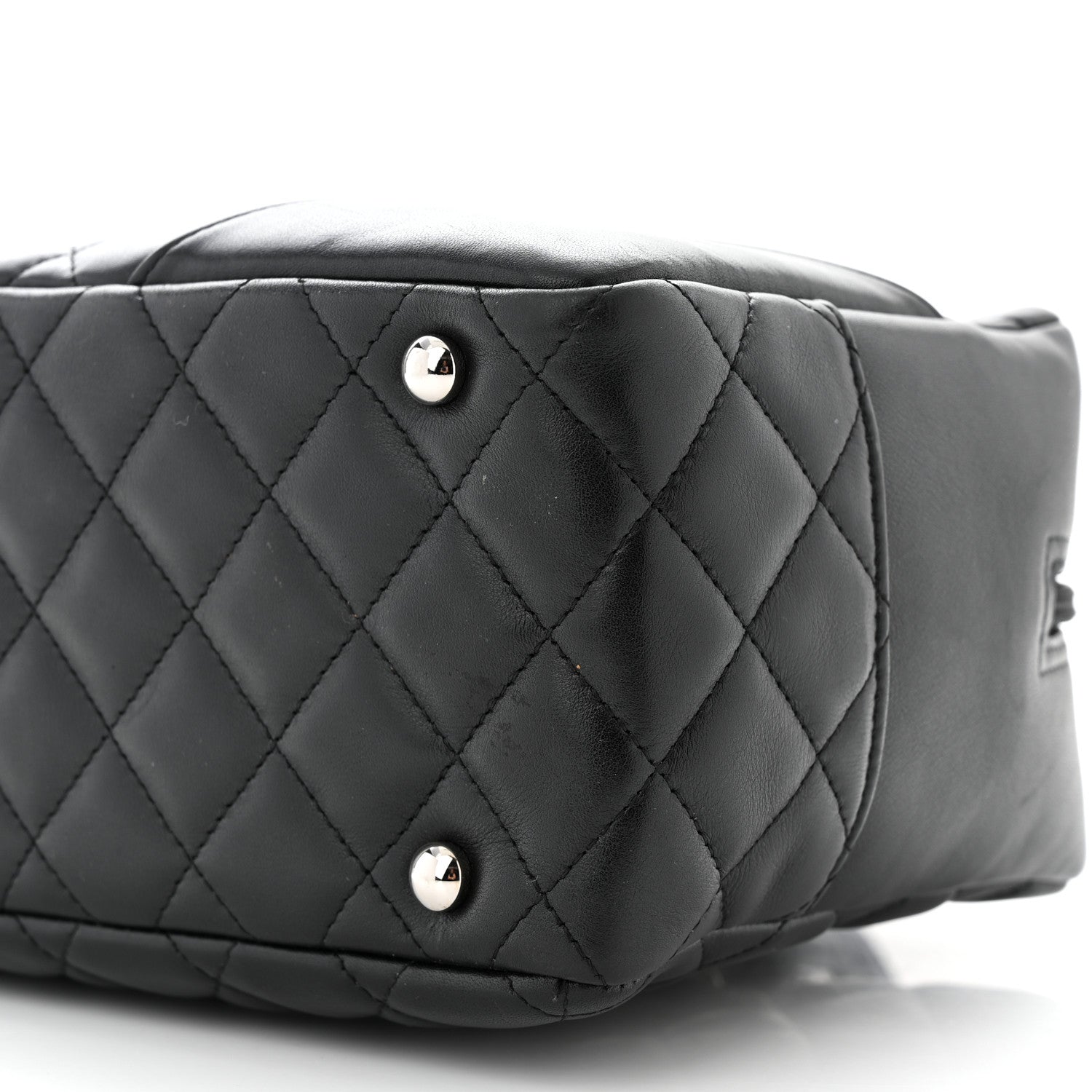 Chanel Calfskin Quilted Large Cambon Bowler Black 10 of 12