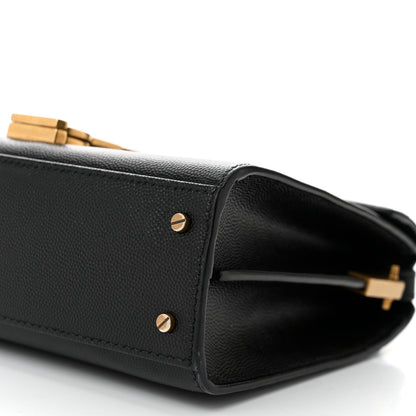 Saint Laurent Grain de Poudre Mini Classic Monogram Cassandra Top Handle Black 9 of 10