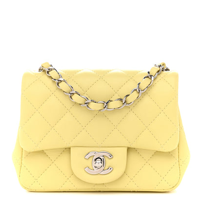 Chanel Lambskin Quilted Mini Square Flap Yellow 1 of 10
