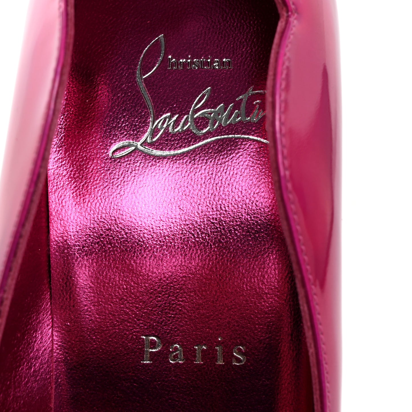 Metallic Patent Psychic Hot Chick 100 Pumps 37.5 Fuxia