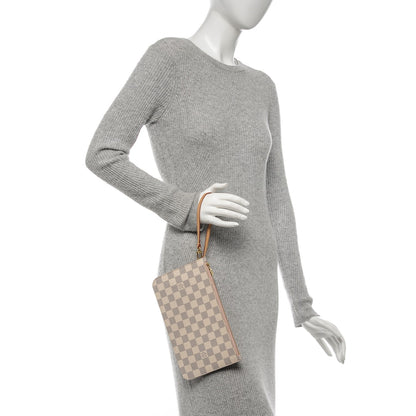 Louis Vuitton Damier Azur Neverfull MM GM Pochette Rose Ballerine 2 of 6