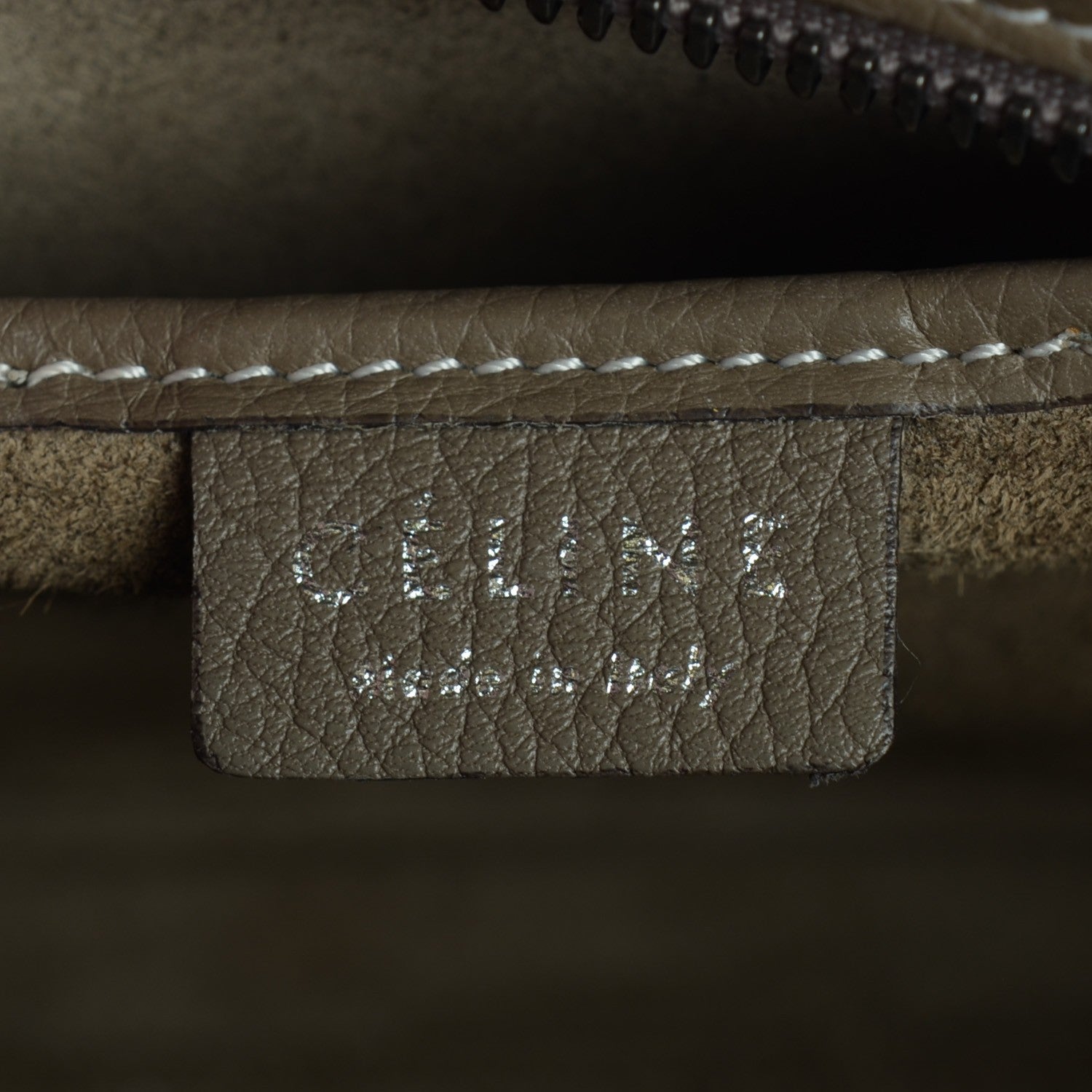Celine Drummed Calfskin Nano Luggage Souris 6 of 8