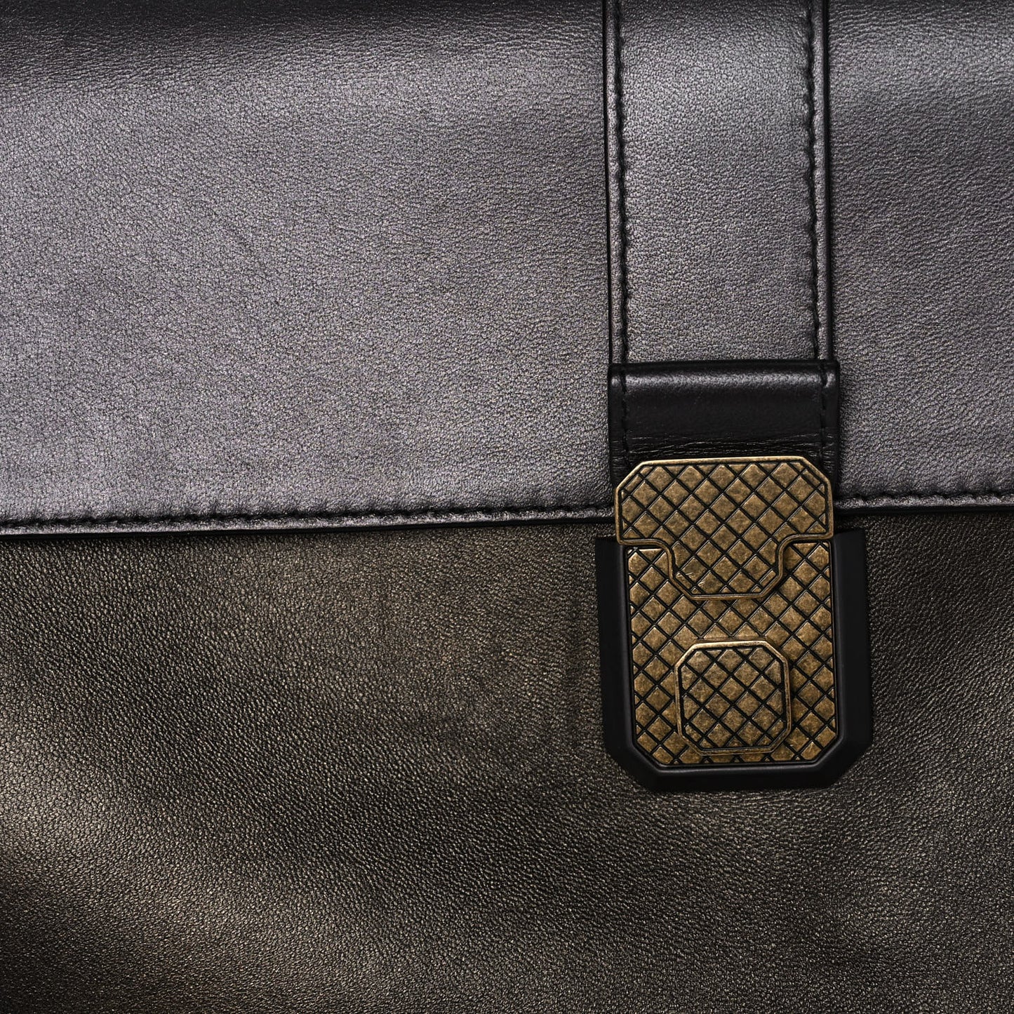 Nappa Medium Piazza Bag Dark Gold Antique Silver