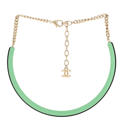 Chanel Resin Logo Choker Green Black 3 of 6