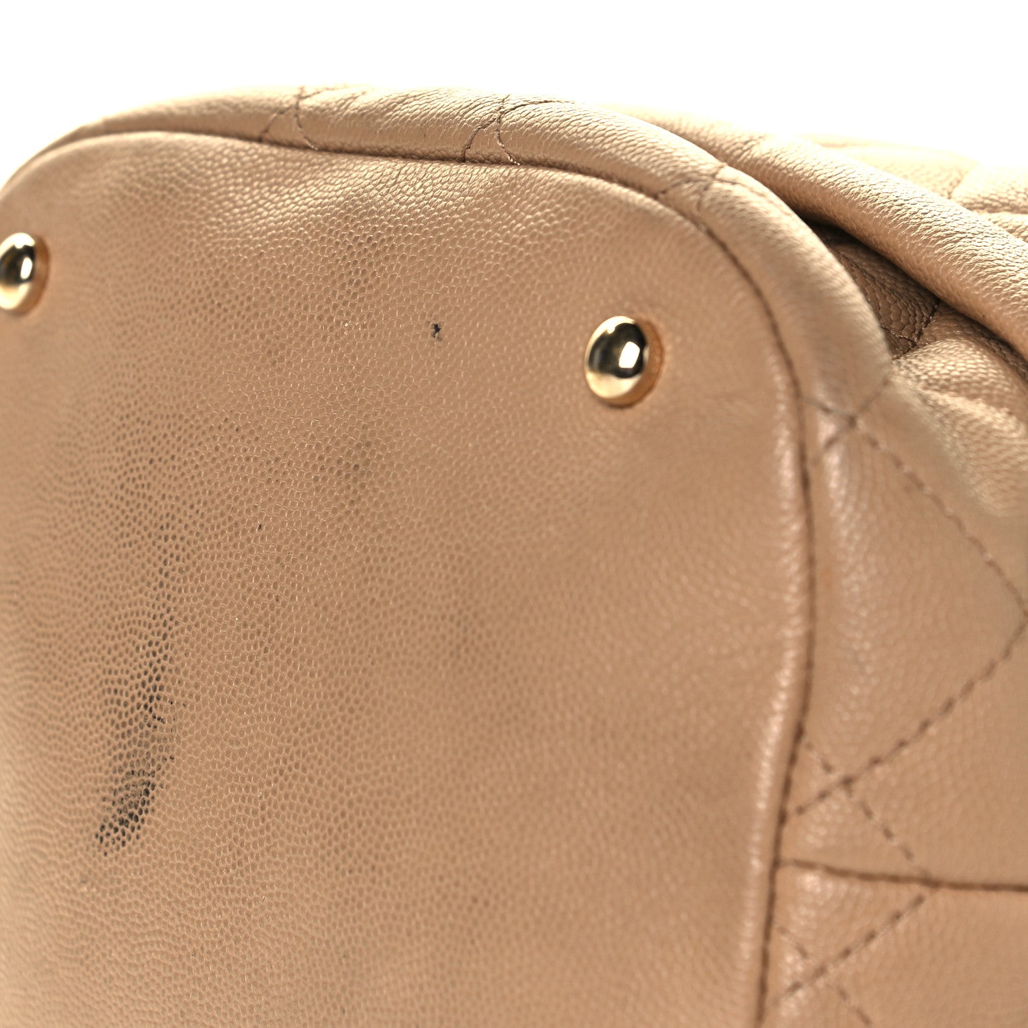 Chanel Caviar Quilted Rolled Up Bucket Drawstring Bag Beige 8 of 8