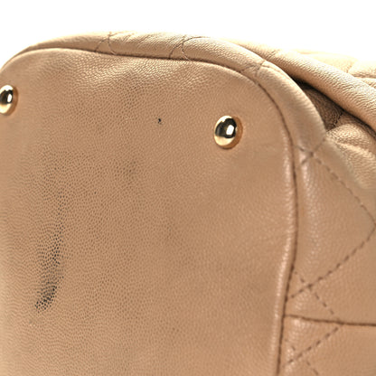 Chanel Caviar Quilted Rolled Up Bucket Drawstring Bag Beige 8 of 8