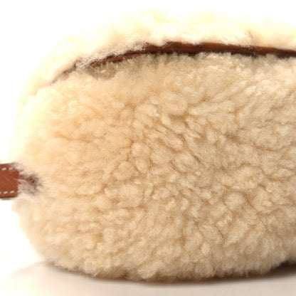 Celine Shearling Smooth Calfskin Tabou Clutch on Strap Natural Tan 8 of 10