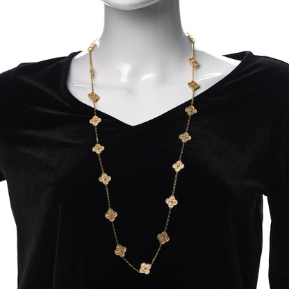 Van Cleef & Arpels 18K Yellow Gold 20 Motifs Vintage Alhambra Necklace 2 of 7
