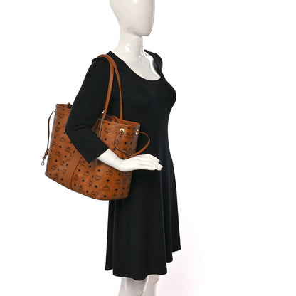 MCM Visetos Medium Liz Reversible Shopper Tote Cognac 2 of 18