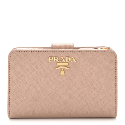 Prada Saffiano Metal Compact Zip Around Wallet Cammeo 1 of 6