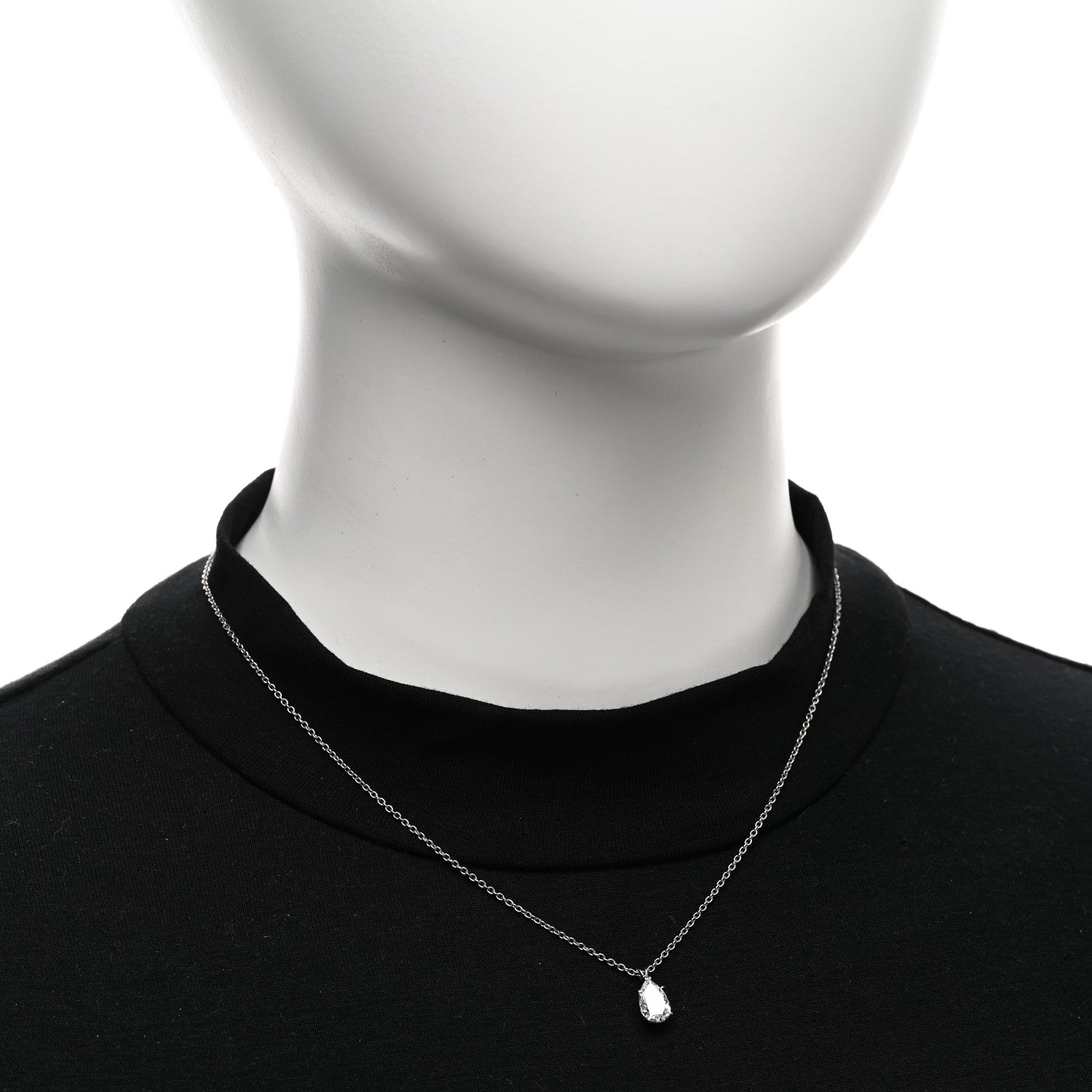 Harry Winston Platinum Diamond 1.01ct Pear Solitaire Pendant Necklace 2 of 5