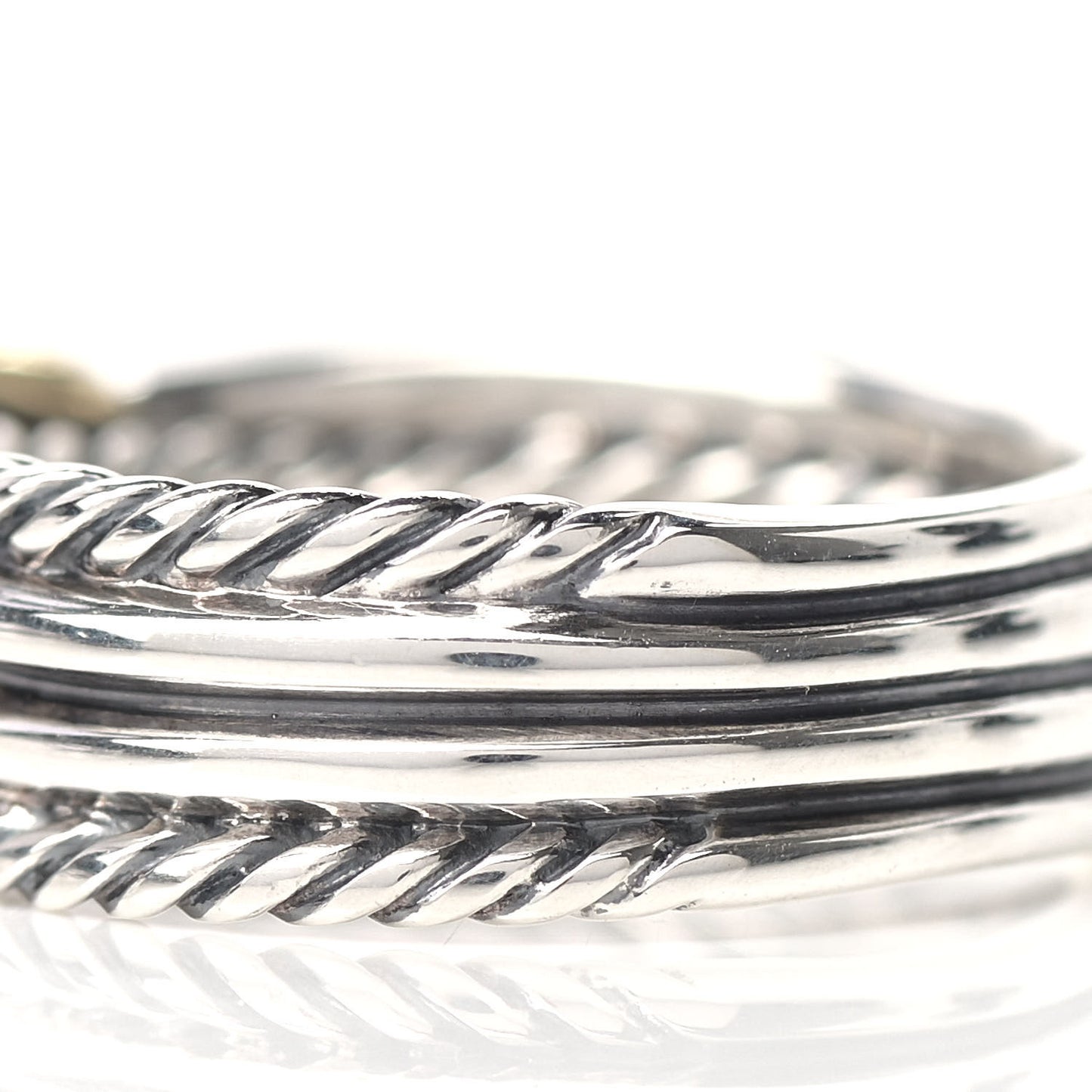 Sterling Silver 18K Yellow Gold 6mm X Crossover Ring 54 6.75