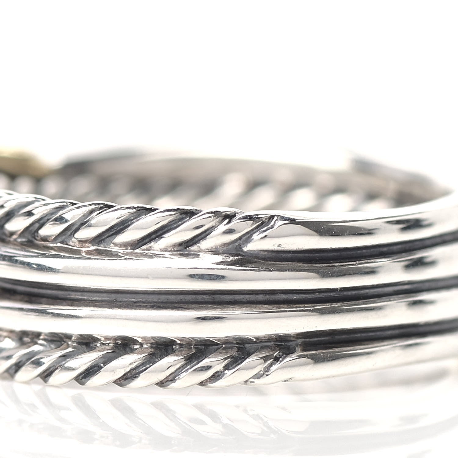 David Yurman Sterling Silver 18K Yellow Gold 6mm X Crossover Ring 54 6.75 5 of 6