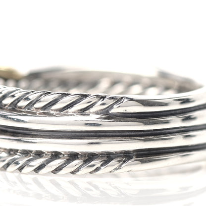 David Yurman Sterling Silver 18K Yellow Gold 6mm X Crossover Ring 54 6.75 5 of 6