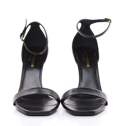 Saint Laurent Calfskin Amber 105 Ankle Strap Sandals 37.5 Black 2 of 13