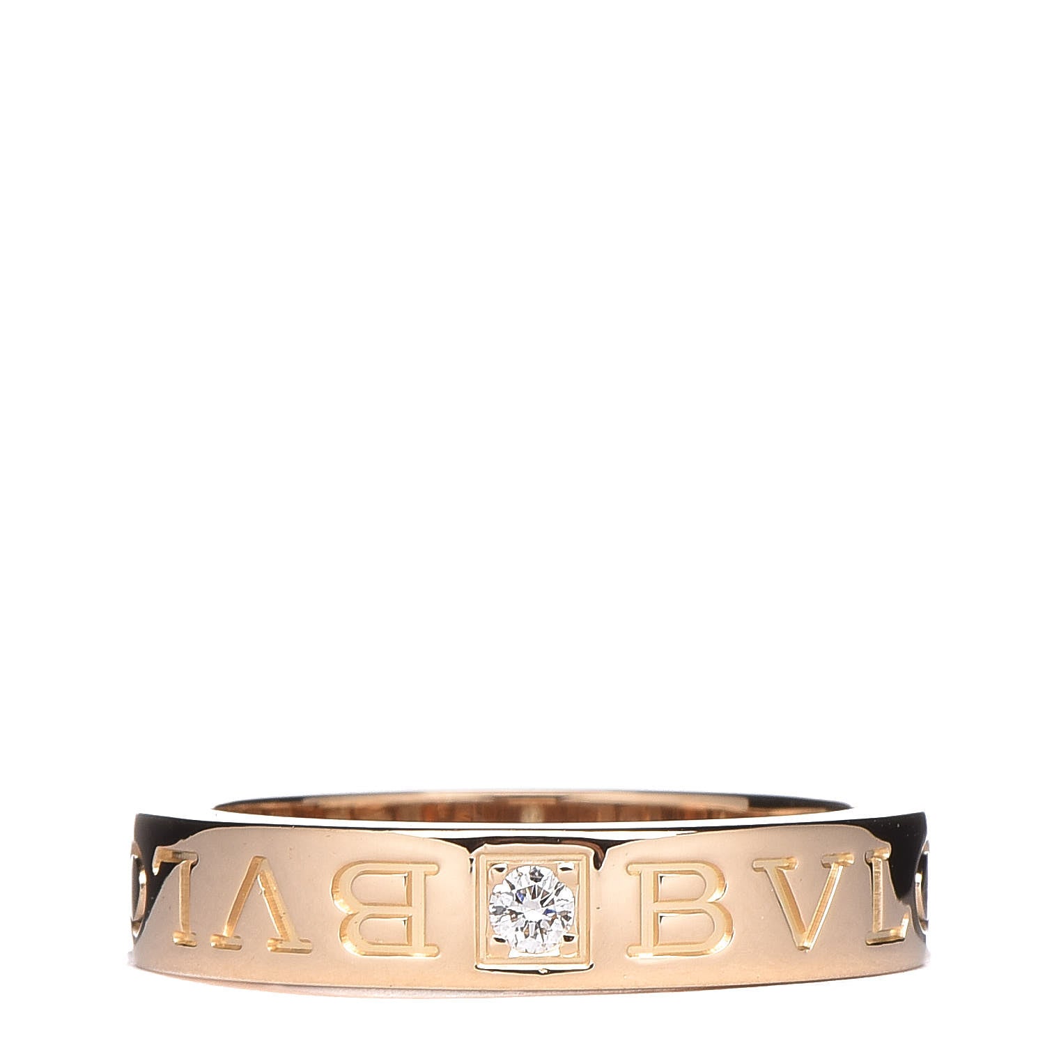 Bulgari 18K Yellow Gold Diamond B.Zero1 Essential Band Ring 50 5.5 1 of 4