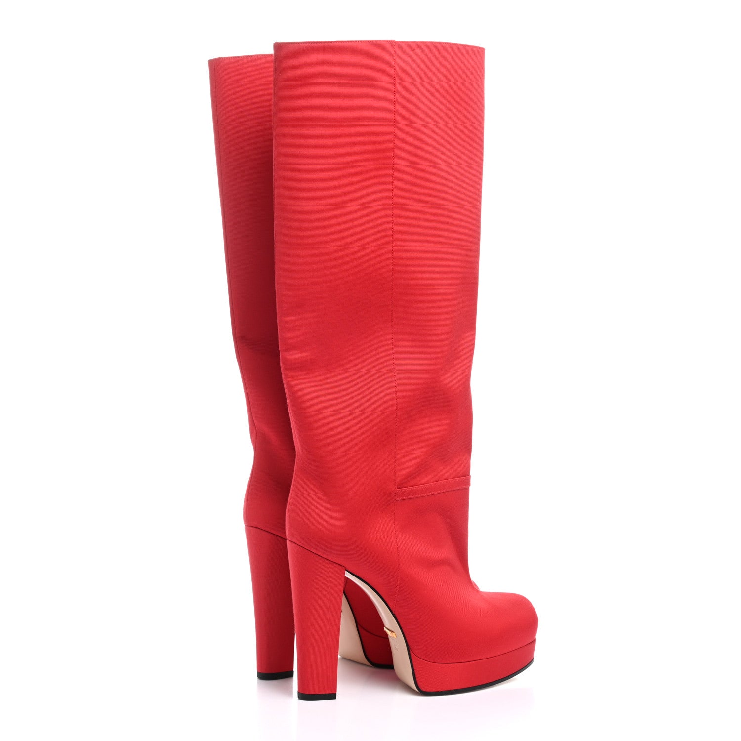 Gucci Twill Larius Knee High Boots 39 Heron Red 4 of 9
