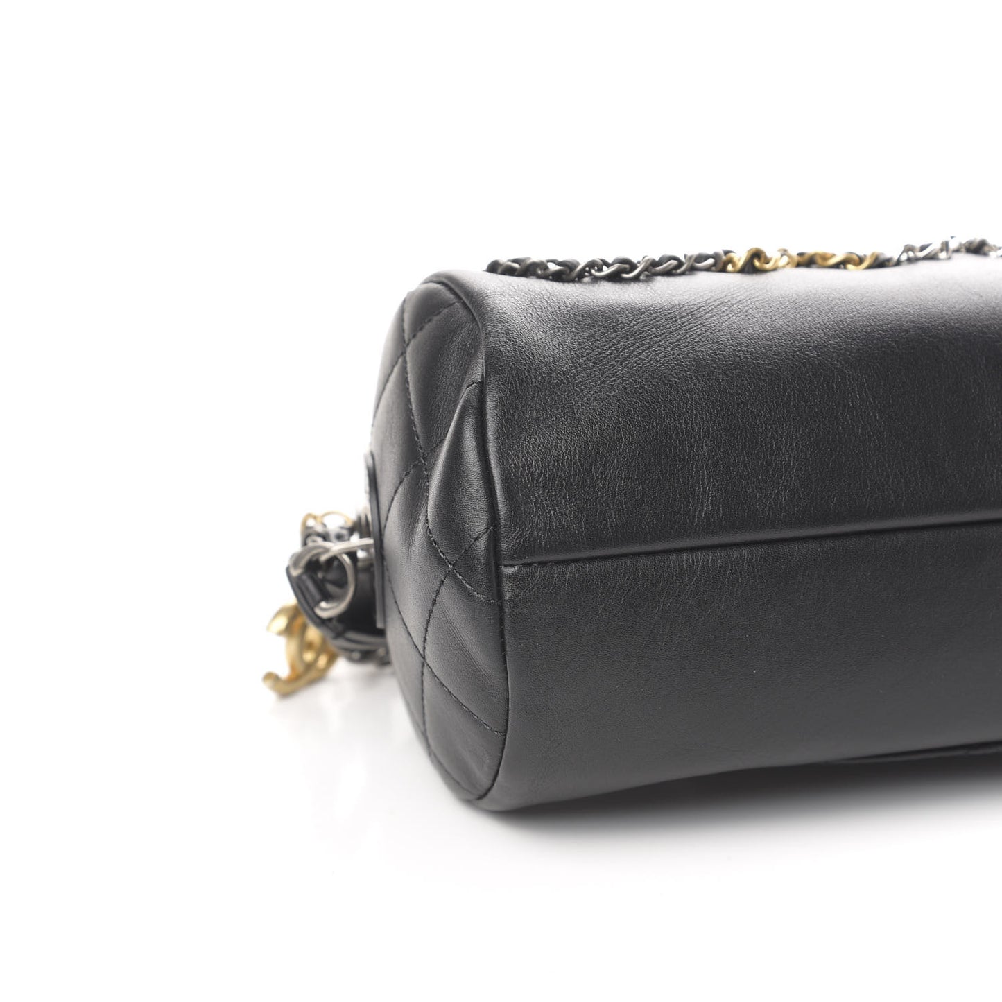 Calfskin Chain 20s Signature Bowling Bag Black