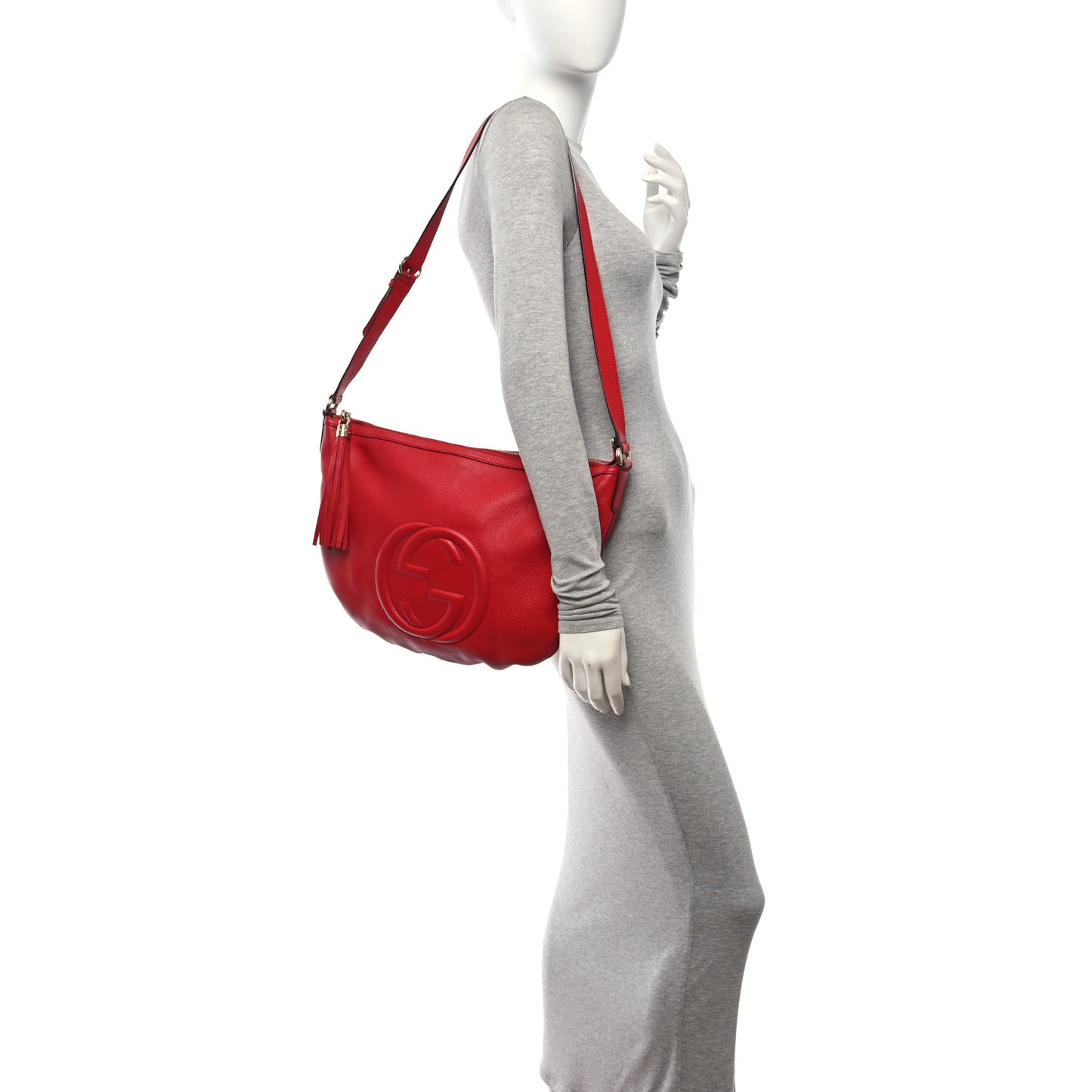 Pebbled Calfskin Medium Soho Hobo Red