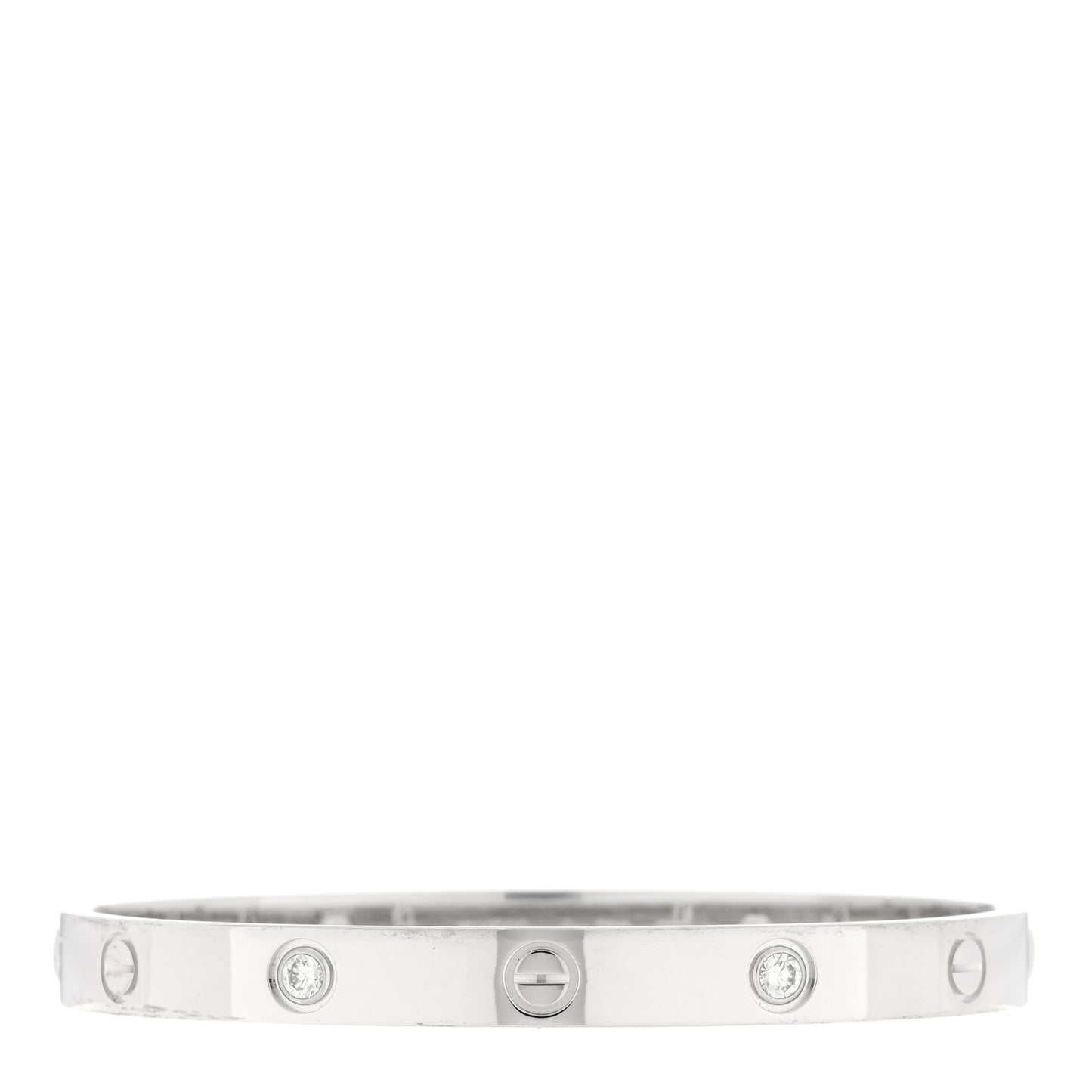 18K White Gold 4 Diamond LOVE Bracelet 17