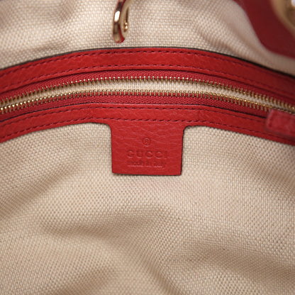 Gucci Pebbled Calfskin Medium Soho Chain Shoulder Bag Tabasco Red 5 of 9