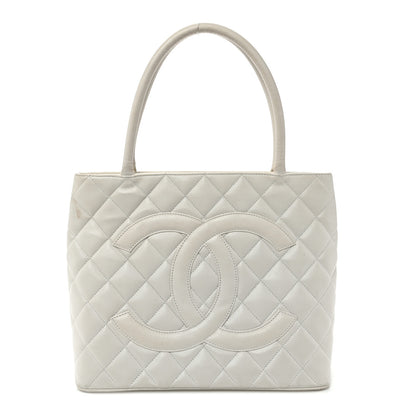 Chanel Caviar Quilted Medallion Tote White 1 of 12