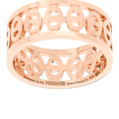 Hermes 18K Rose Gold PM Chaine d'Ancre Divine Ring 53 6.25 3 of 4