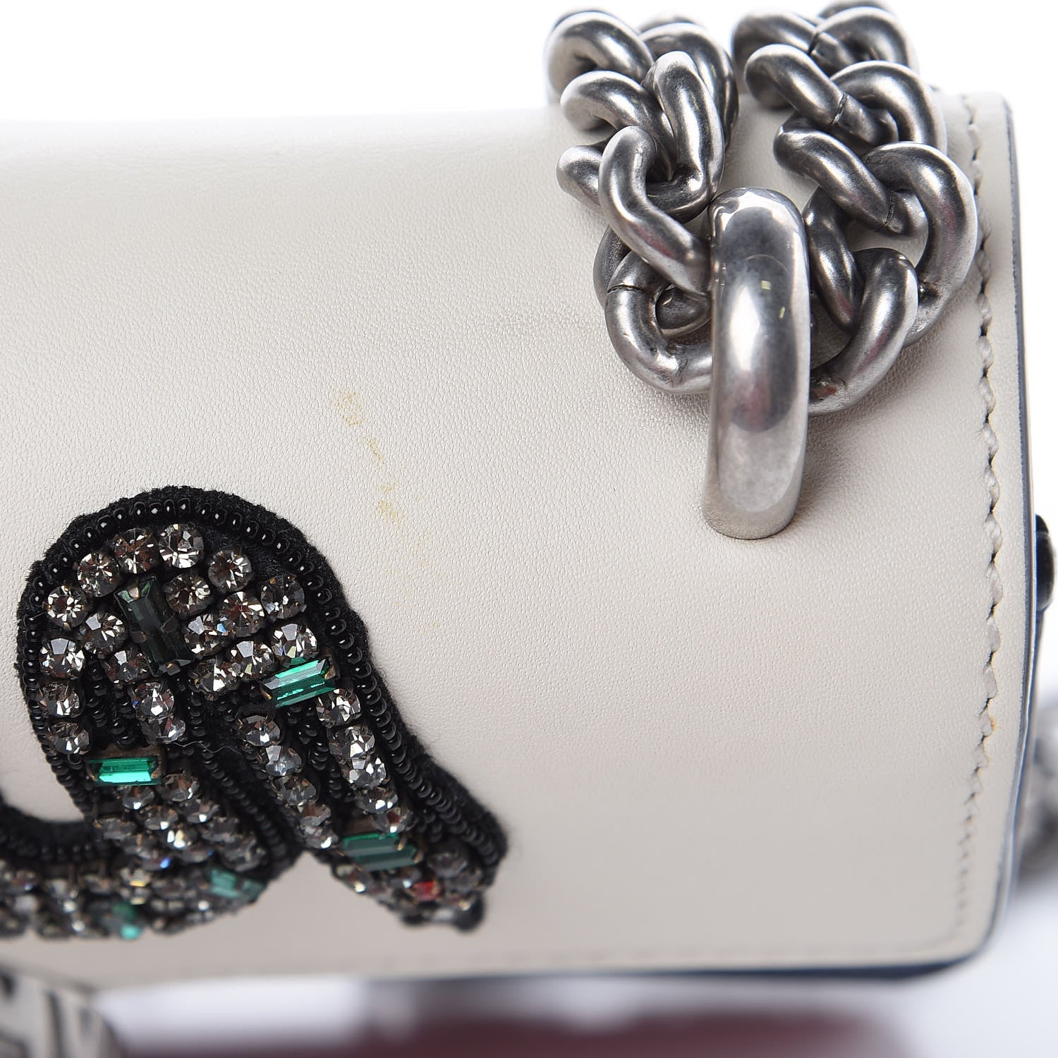 Gucci Calfskin Crystal Snake Embroidered Mini Dionysus Shoulder Bag Mystic White Hibiscus Red Blue Agata 11 of 11