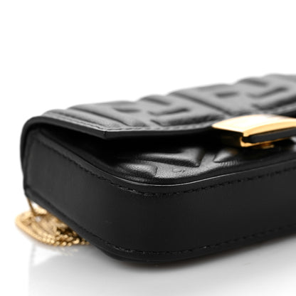 Fendi Nappa Matisse FF Embossed Nano Baguette Charm Black 7 of 8