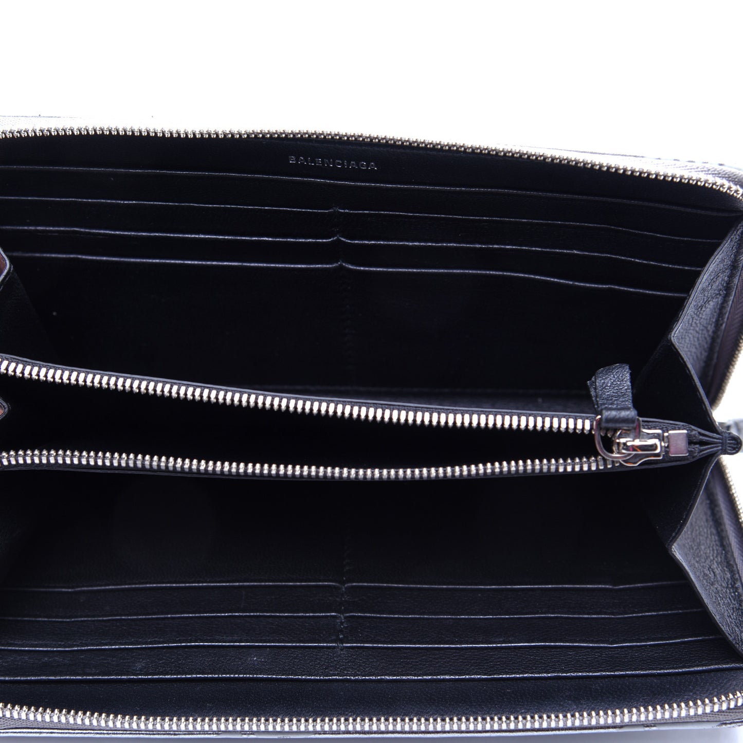 Metallic Calfskin Losange Monogram Everyday Continental Zip Around Wallet Silver Black White